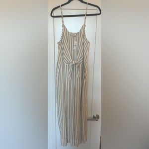 NWT Ann Taylor Factory Striped Linen Blend Jumpsuit